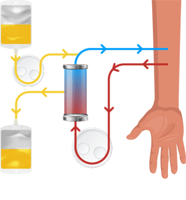Illustration representing the plasma collection process