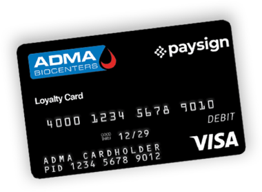 Image of ADMA BioCenters cash card